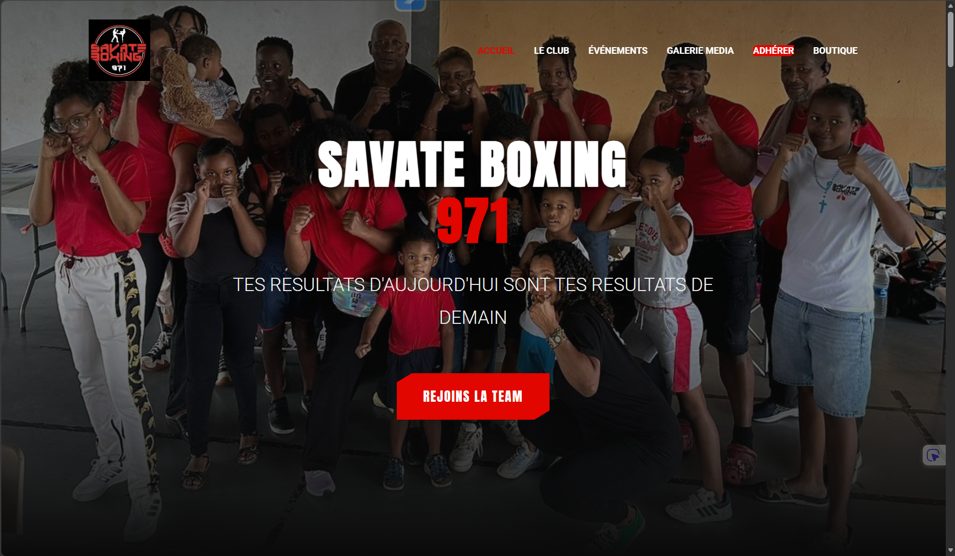 Aperçu du site Savate Boxing 971